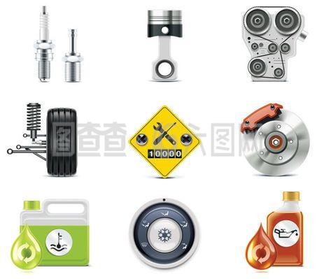 汽配零件圖標矢量素材下載